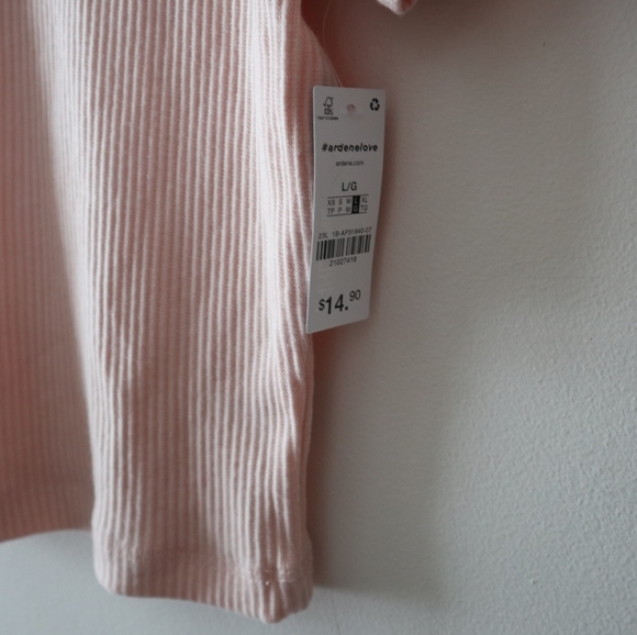 NWT Pink Ribbed Crop Top T-Shirt - Ardene - Picture 6 of 6